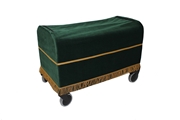 Picture of Dark Green Velvet Fixed Bier Cover - Gold Trim