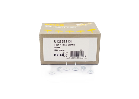 Picture of 13mm HG21 White Shank Drawing Pins -  Box 1000